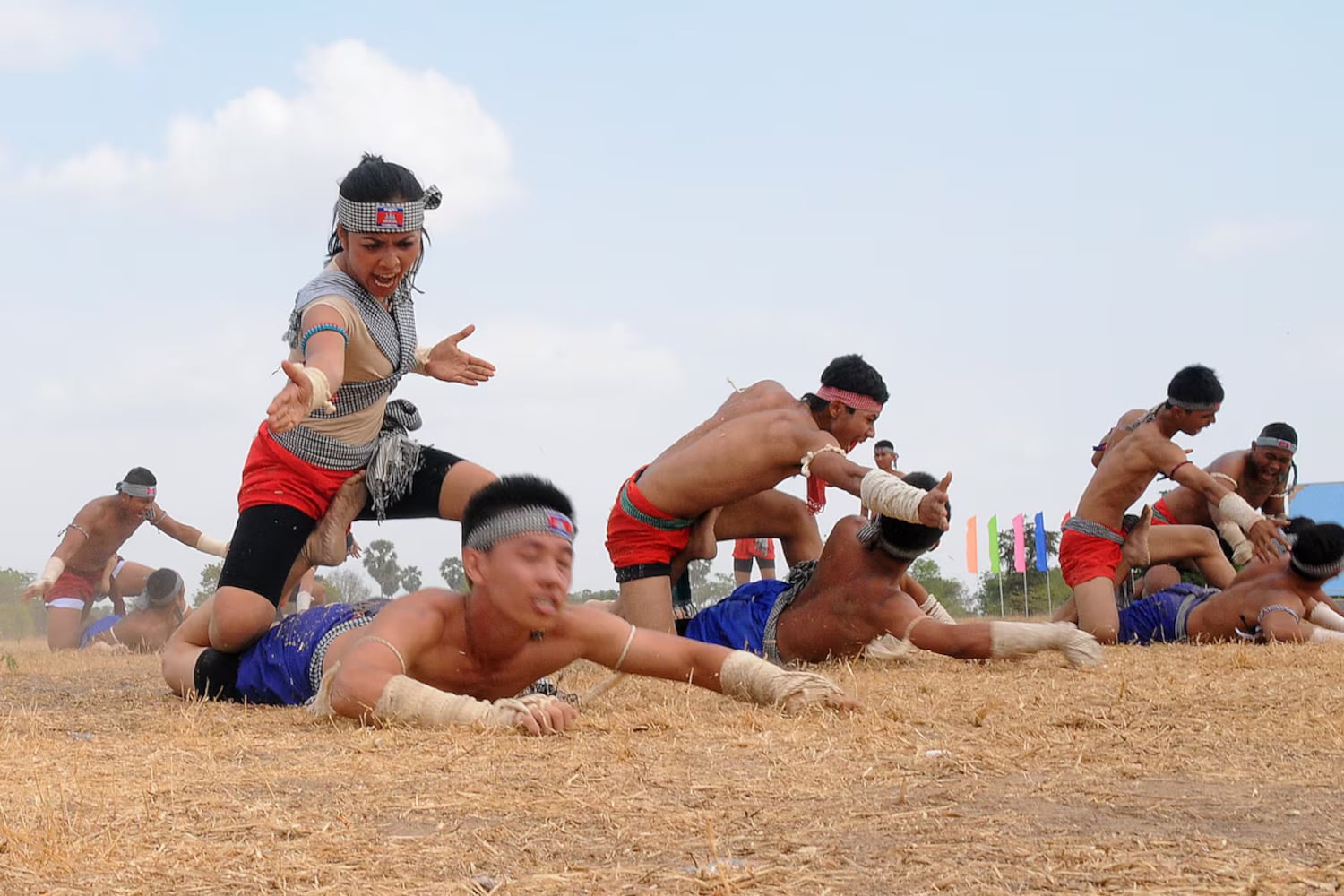 Cambodian military personnel demonstrate martial arts during the Angkor Sentinel exercise in March 2016.