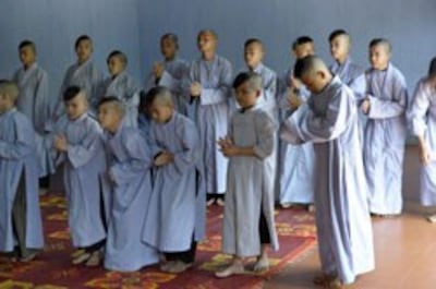 Các chú tiểu mới vào chùa, ảnh minh họa. AFP photo