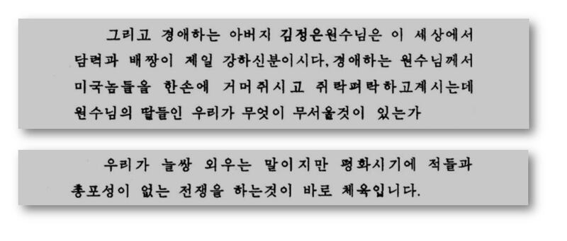 북 내부문서 - 여자축구 우승 관련 강연제강