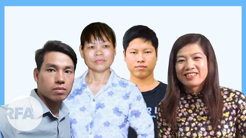 Hình minh hoạ. Những người đấu tranh trong nước bị bắt giữ gần đây. Từ trái qua: anh Trinh Bá Tư, bà Cấn Thị Thêu, anh Trịnh Bá Phương, bà Nguyễn Thị Tâm