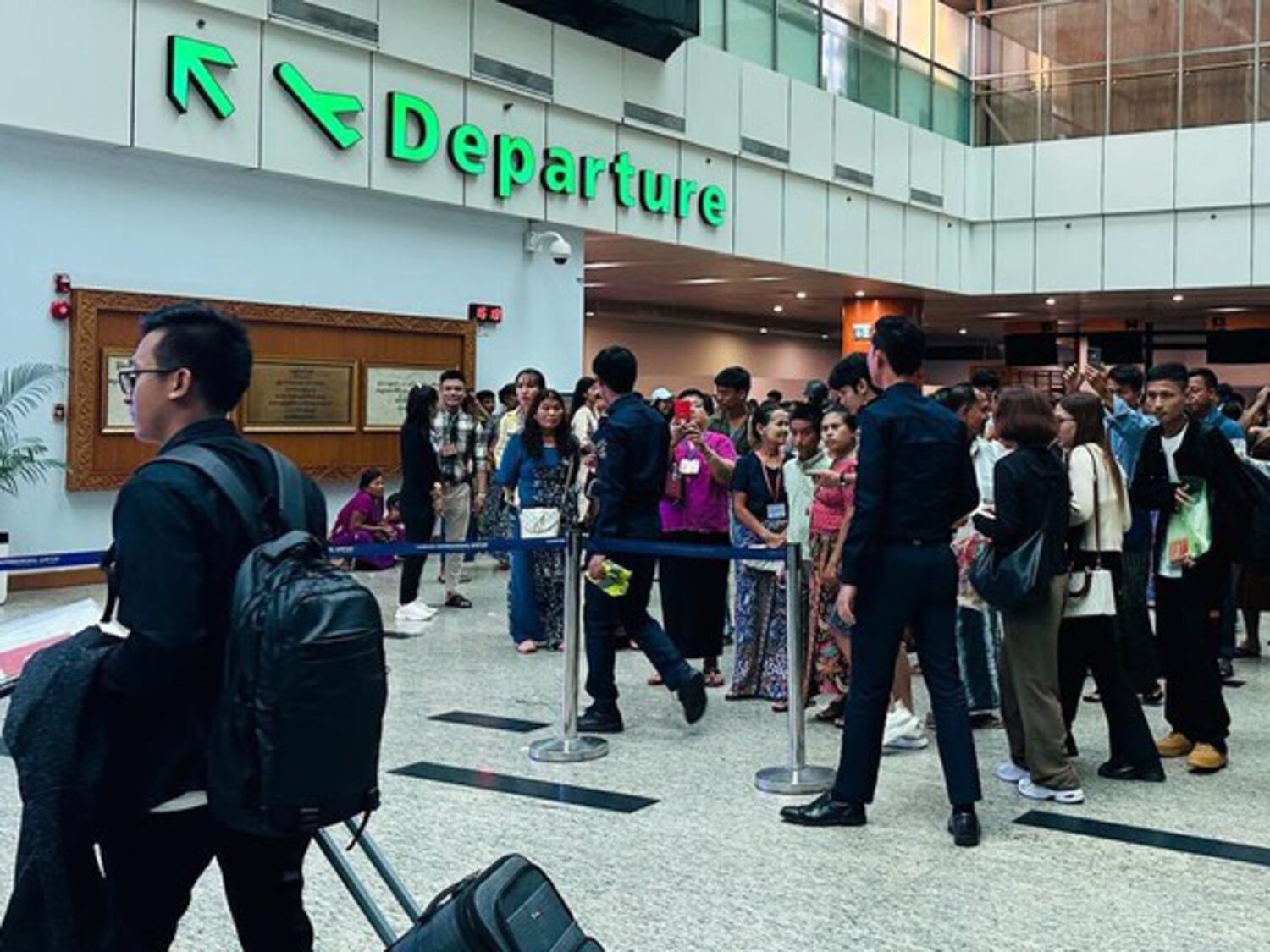 The departure terminal of Yangon International Airport, Myanmar, June 2024.