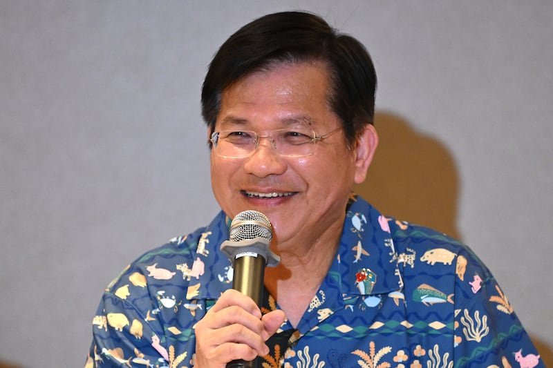 Taiwan's Foreign Minister Lin Chia-lung speaks on the sidelines of the Pacific Islands Forum Leaders Meeting in Koror, Palau, Sept. 1, 2026.