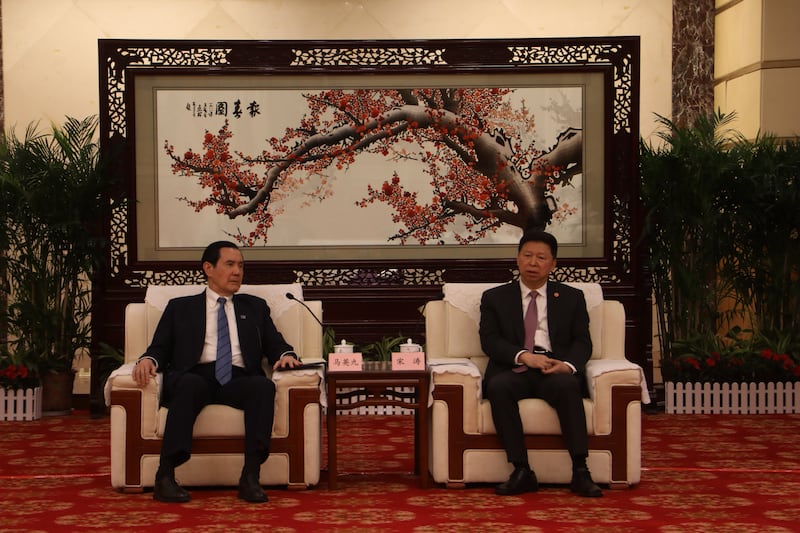 馬英九周四（30日）晚上與中國國台辦主任宋濤會面。（馬英九辦公室提供）