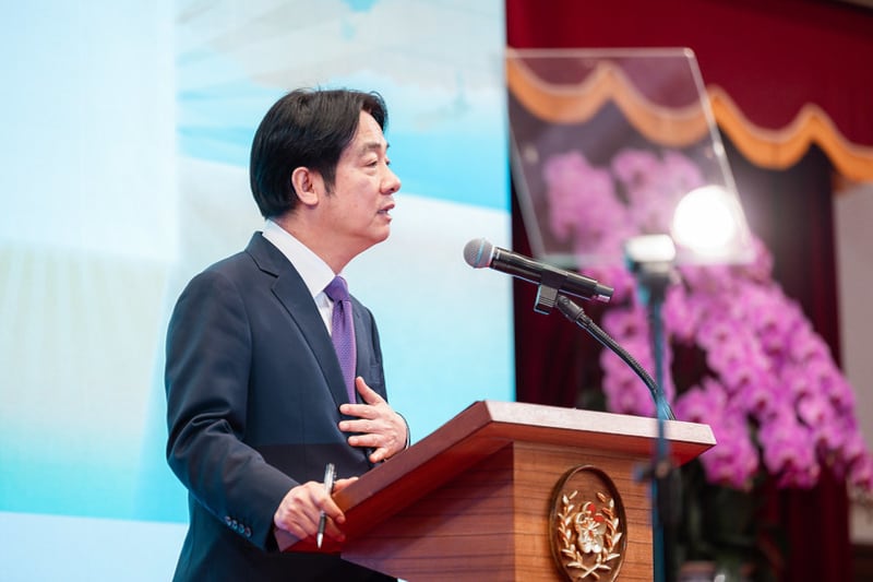 賴清德指責中國阻撓兩岸交流。（中華民國總統府圖片）