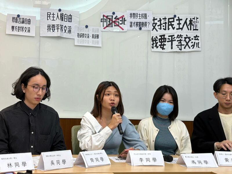 李承瑷批评中国参访团把学生变成统战的棋子。(陈子非摄)