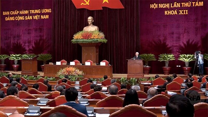Tổng bí thư Nguyễn Phú Trọng phát biểu kết thúc Hội nghị Trung ương 8 của Đảng cộng sản.
