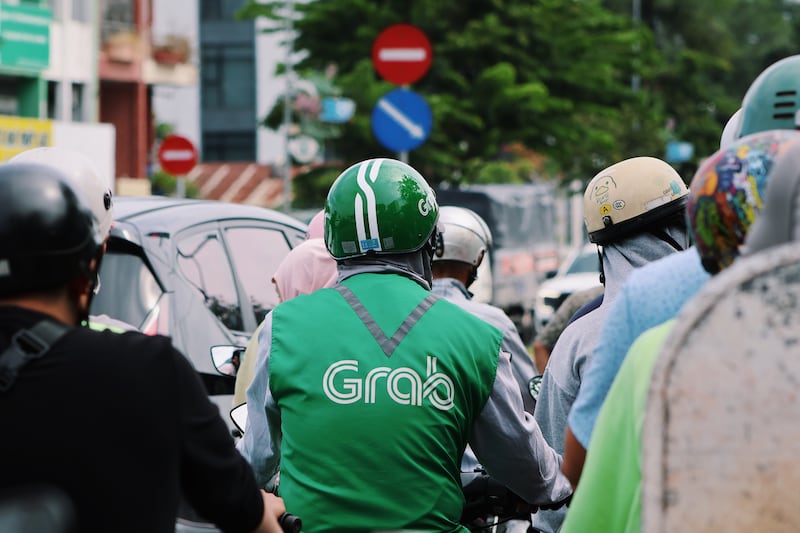Một tài xế Grab Bike ở Tp. HCM