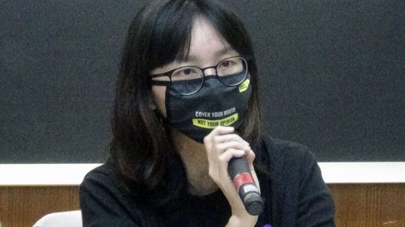 国际特赦组织台湾分会秘书长邱伊翎。(记者夏小华摄)