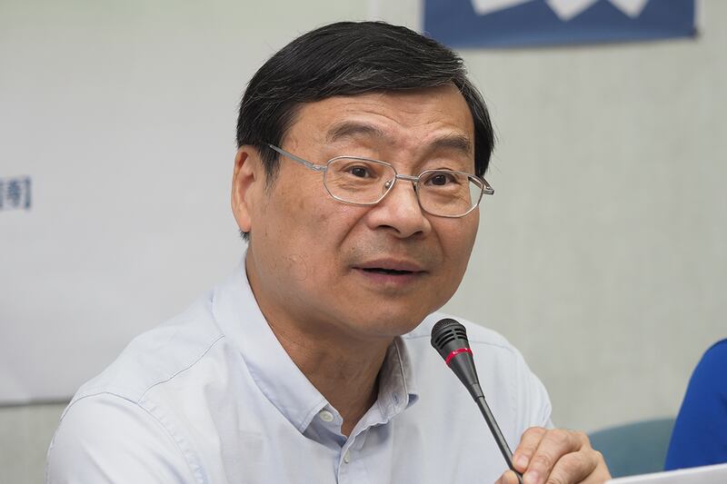 2019年12月31日,在台灣,國民黨黨團總召集人曾銘宗:「反滲透法」違反人權,讓台灣回到戒嚴時代。(鍾廣政攝)