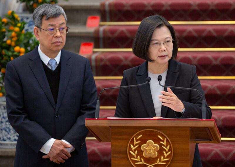 2020年1月22日,台灣總統蔡英文呼籲「世界衛生組織」,不應因為政治因素排除台灣。(台灣總統府提供)