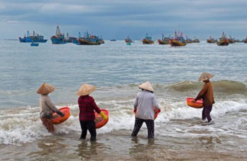Cảng cá tỉnh Bình Thuận im ắng hôm 22/3/2017.