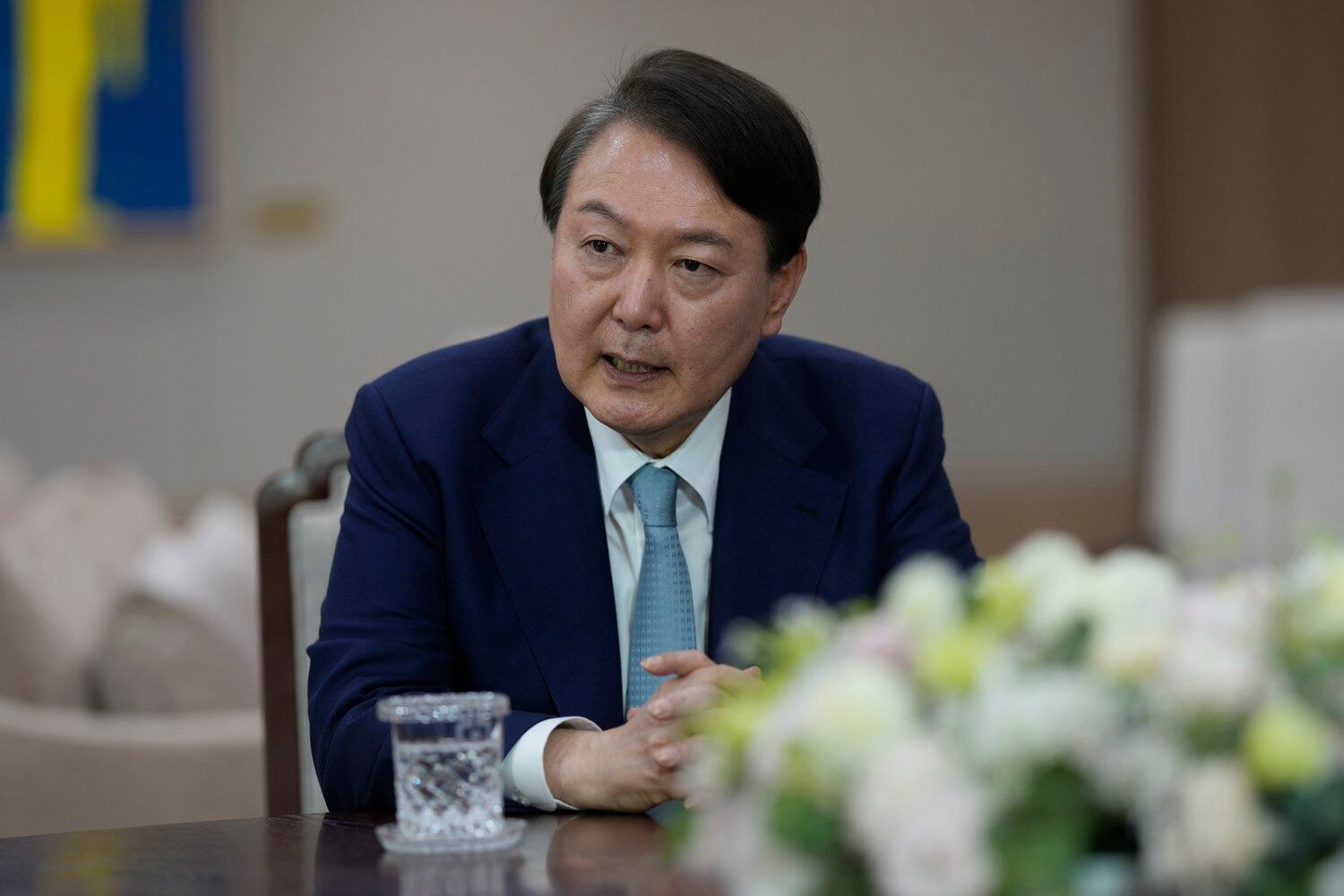 20일 월스트리트저널(WSJ)과 인터뷰 하는 윤석열 대통령.