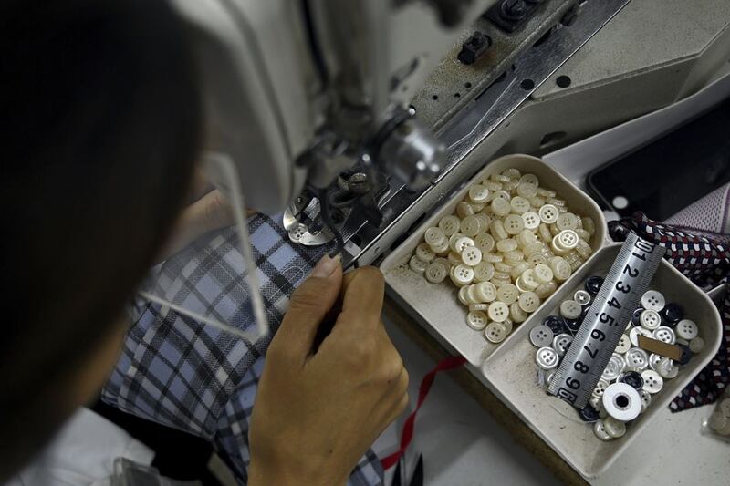 Công nhân tại một doanh nghiệp may mặc ở Hà Nội hôm 24/5/2019.