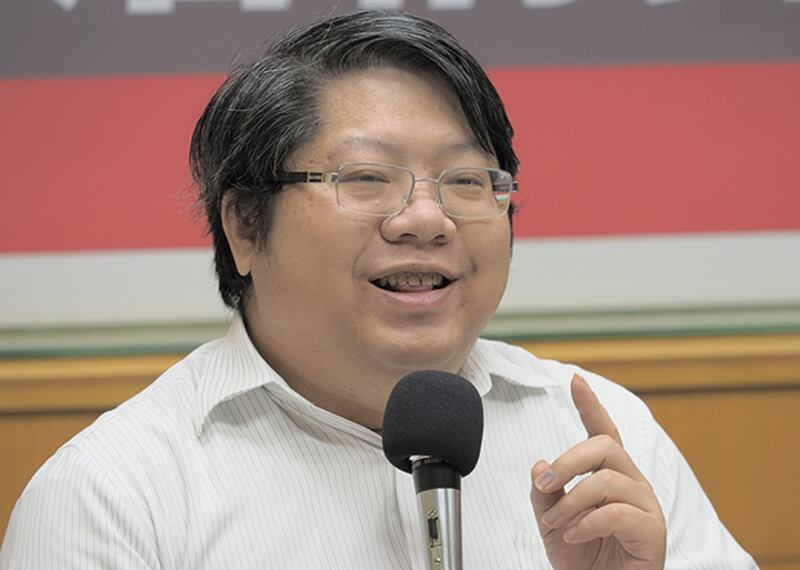 2020年1月18日,公民陣線發起人賴中強:蔡英文高票當選並非政績獲得肯定,而是中國等外部因素促使年輕人投票。(鍾廣政 攝)
