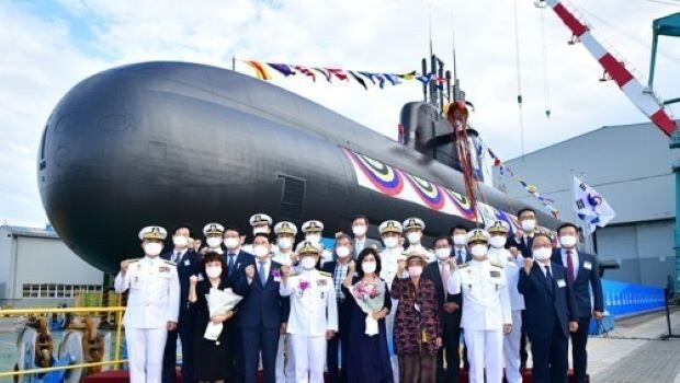 지난해 9월 울산시 동구 현대중공업에서 열린 3천t급 잠수함인 '장보고-Ⅲ 배치(Batch)-I' 3번함 '신채호함' 진수식 모습.