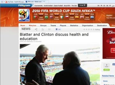 Cựu TT Bill Clinton gặp Chủ Tịch Sepp Blatter của FIFA