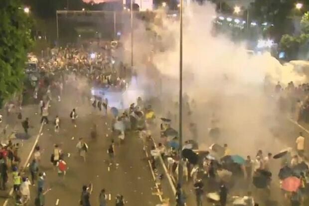 上演(Umbrella Revolution)「遮打革命」的香港。(圖片來自林忌Facebook)