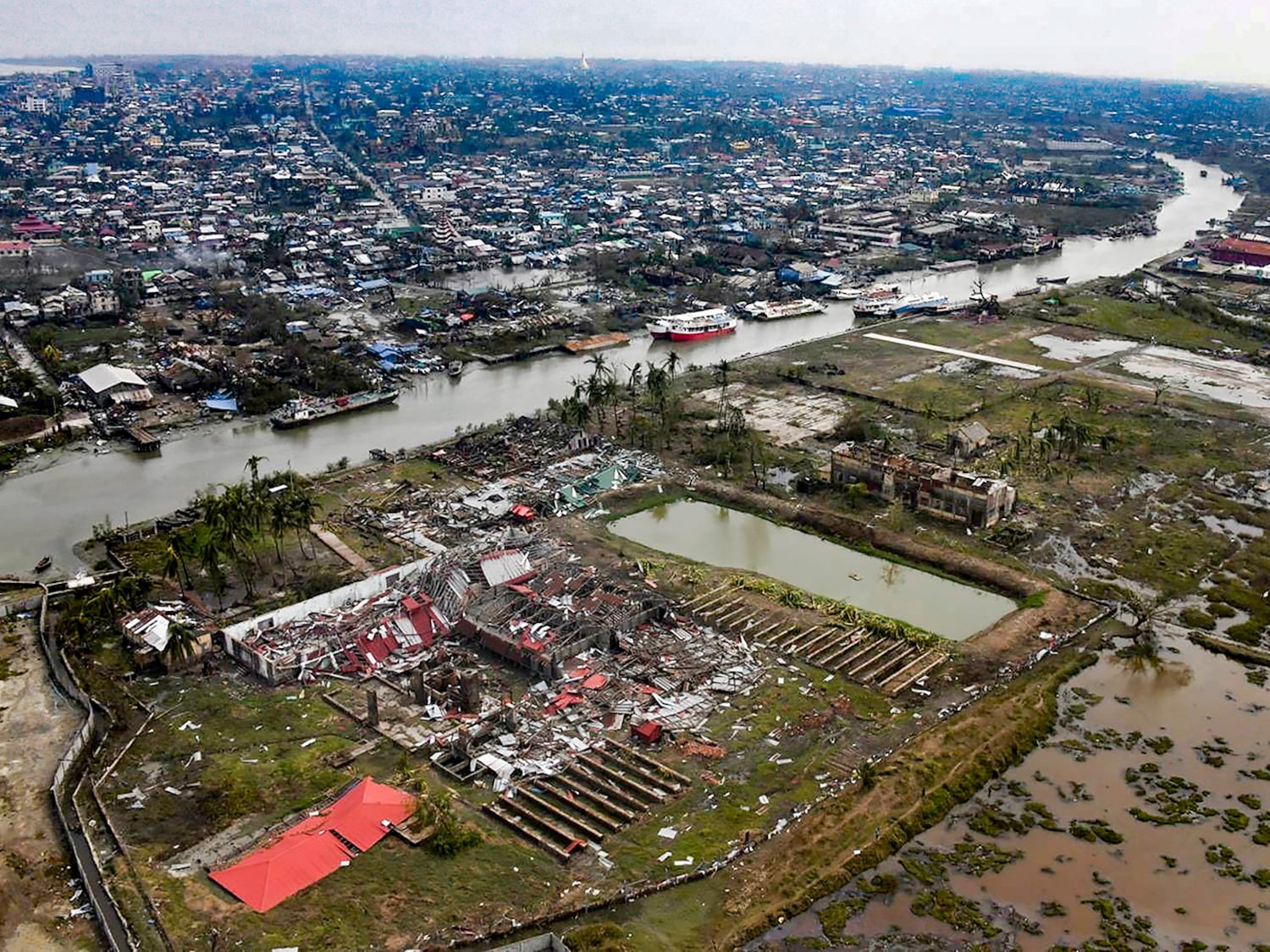 Eine Luftaufnahme der Gemeinde Sittwe im Rakhine State am 15. Mai 2023 im Westen Myanmars.