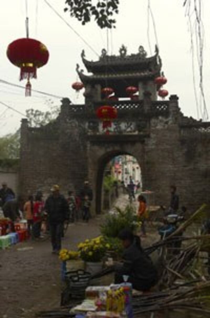 Làng Ứớc Lễ ngọai thành Hà Nội những ngày Tết Nguyên Đán 2013. AFP photo