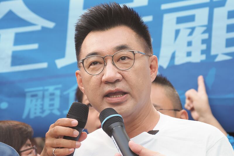 2020年9月14日,國民黨主席江啟臣:民進黨政府口口聲聲說撐香港,港人偷渡事件證明撐香港只是說說而已。(鍾廣政 攝)
