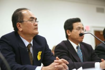Ông Nguyễn Thành Tài, anh của Nguyễn Thành Năm, người thanh niên bị công an đánh chết tại Cồn Dầu, tại buổi điều trần về tự do tôn giáo Việt Nam ở quốc hội Hoa Kỳ