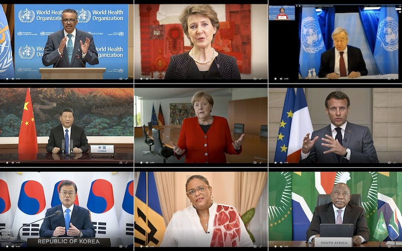 2020年5月18日,为期两天的世界卫生大会(WHA)在日内瓦开幕,美国,澳大利亚和欧盟等一百多个国家对中国和世卫组织在应对疫情的表现提出批评,并要求独立调查疫情起因和世卫组织疫情期间的表现。(AFP/WHO)
