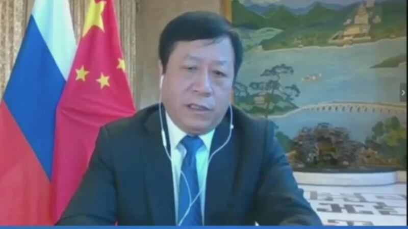 中国驻俄罗斯大使张汉晖（视频截图）