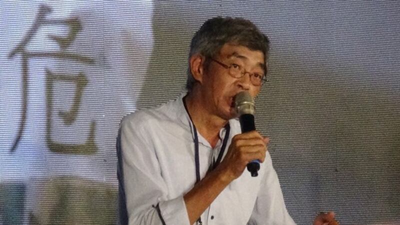 香港铜锣湾书店前老板林荣基（记者夏小华摄）