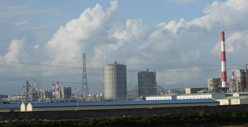 Nhà máy thép của tập đoàn Đài Loan Formosa tại huyện Kỳ Anh, tỉnh Hà Tĩnh chụp hôm 3/12/2015.