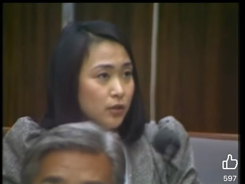 民主黨前主席、前立法會議員劉慧卿在facebook分享當年任記者向英國首相戴卓爾夫人問及道義責任的情況。（劉慧卿facebook圖片）