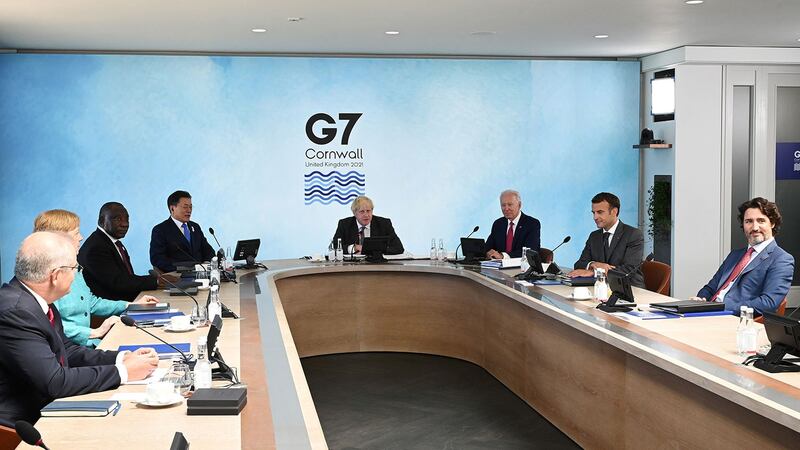 2021年6月12日，七国集团领导人会议。（路透社）