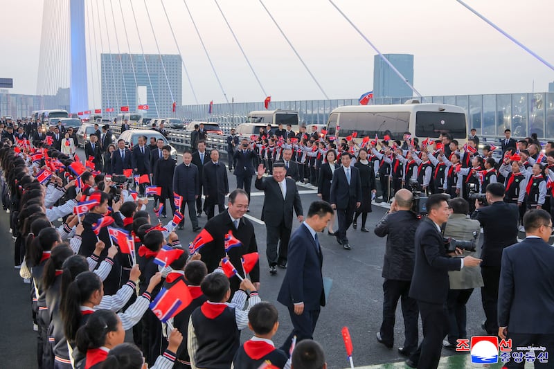 North Korean leader Kim Jong Un heading home via the China-North Korea Yalu River Bridge after concluding his visit to China in Dandong, Liaoning province.