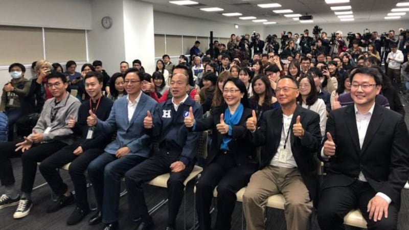 国民党总统候选人韩国瑜民进党为选票制造政治斗争。(韩国瑜竞选办公室提供)