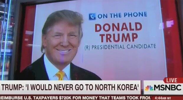 지난 5월 20일 미국 MSNBC방송과 전화인터뷰에 나선 미국 공화당 도널드 트럼프 대통령 후보의 모습. 