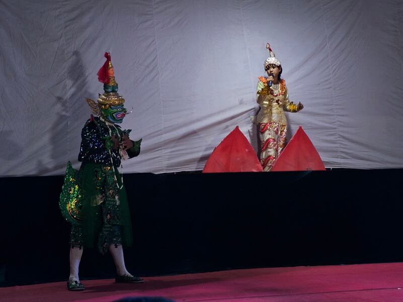 The Burmese Ramayana's 94 chapters used to take up to 45 days to perform. (RFA photo)