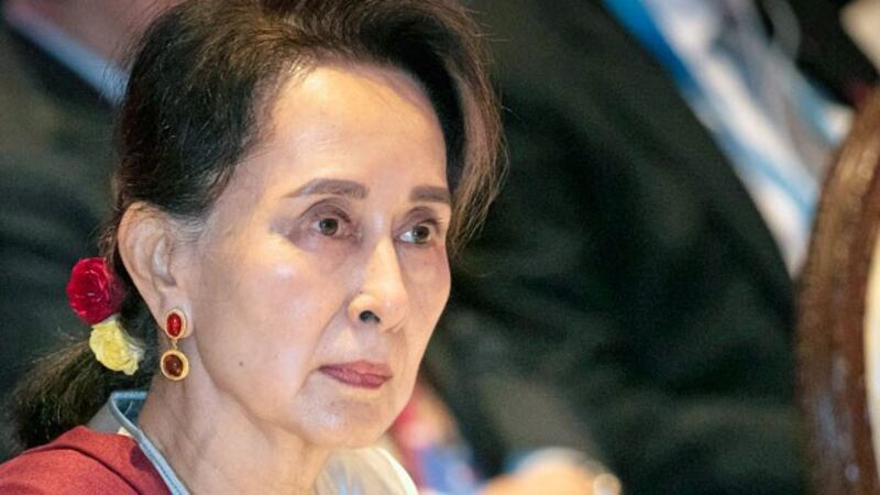 Myanmar's leader Aung San Suu Kyi participates in ASEAN-United Nations summit in Nonthaburi, Thailand, Nov. 3, 2019