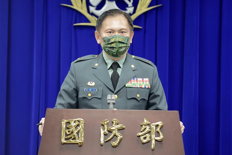 2021年8月24日，國防部發言人史順文：軍方有信心和能力排除任何對國家的威脅。（國防部提供）