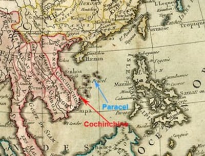 Bản đồ có nghi nhận Cochinchine của St.Defnos. Ing-Geographe pour les Globes et Sphère- Paris 1766. Source raremaps online