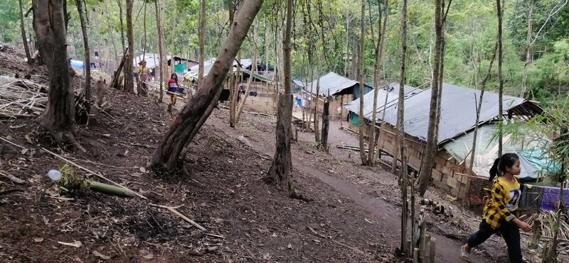A temporary IDP camp in a KNPP-controlled area of Kayah State, near the border with Thailand, July 15, 2021. RFA