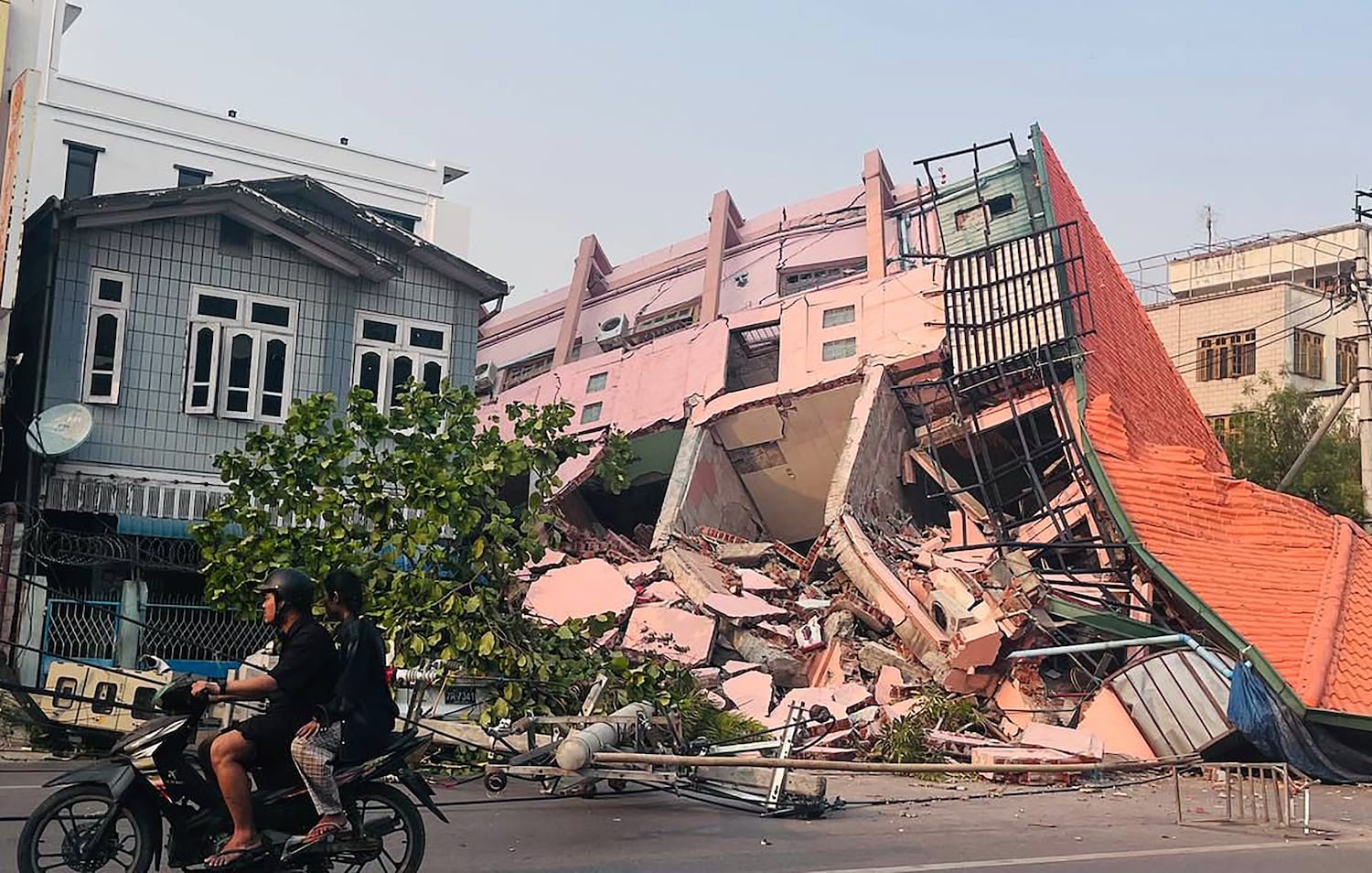 Collapsed buildings in Mandalay, Myanmar, after an earthquake, March 28, 2025.
