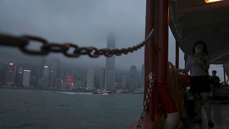 2020年5月28日，乌云笼罩香港。（美联社）