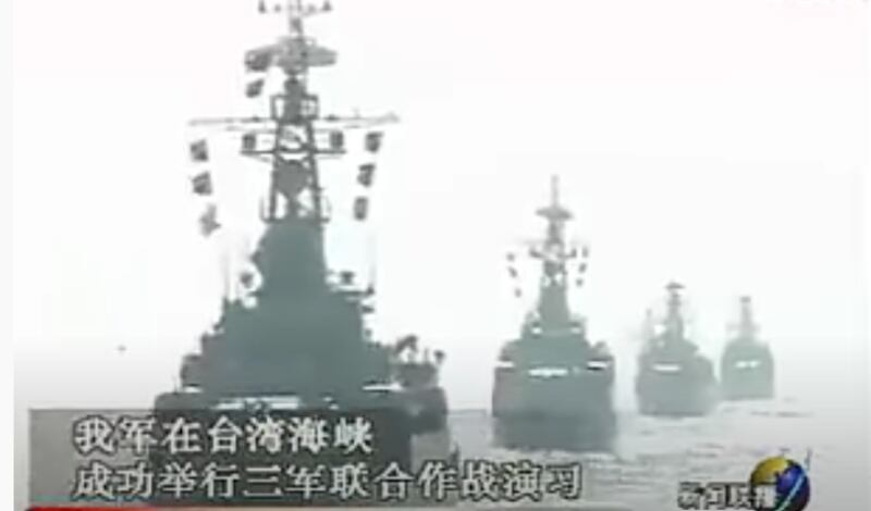 1996年第三次台海危机，共军验收3年军事训练改革成果。（视频截图）