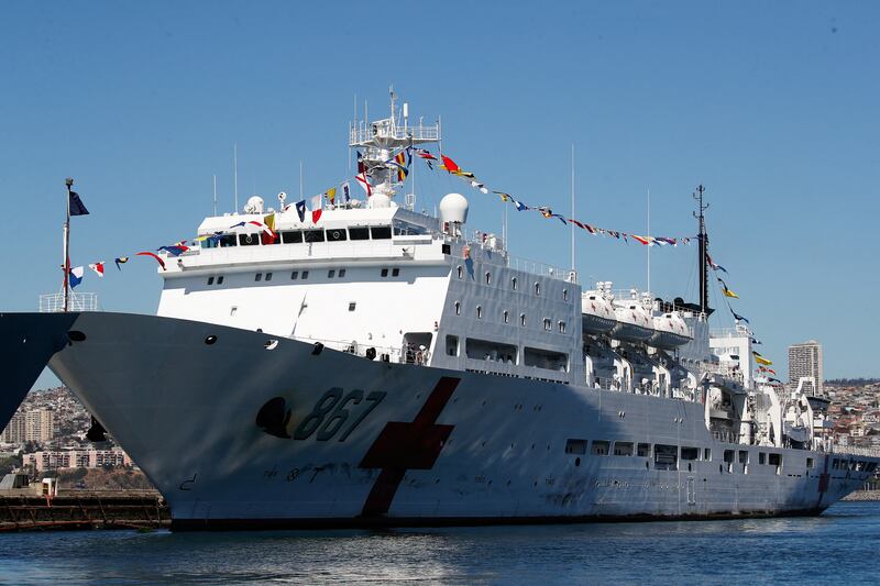 Chinese medical ship Silk Road Ark, after arriving at the port city of Valparaiso, Chile, March 1, 2026.