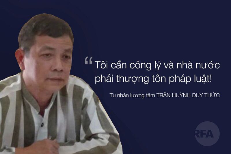 Tù nhân lương tâm Trần Huỳnh Duy Thức đang tuyệt thực trong trại giam số 6, Thanh Chương, Nghệ An