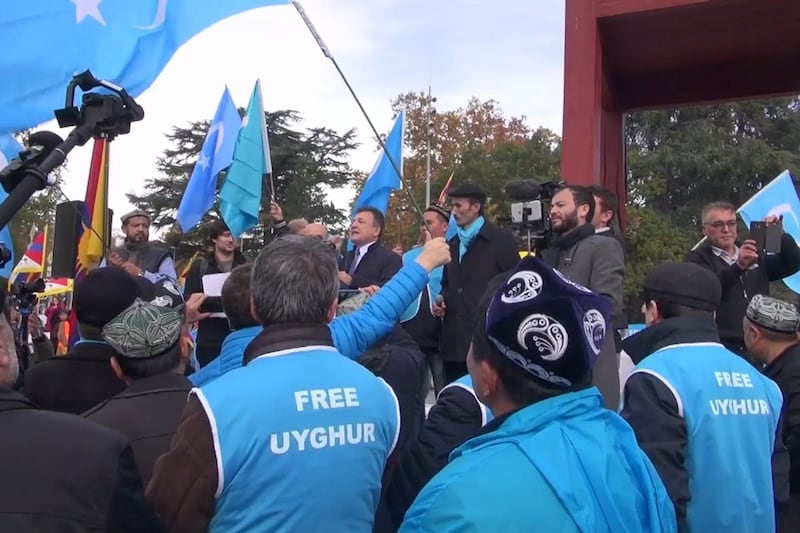 Biểu tình đòi tự do cho người Duy Ngô Nhĩ ở trụ sở Liên Hiệp Quốc tại Geneva, Thụy Sĩ hôm 6/11/2018