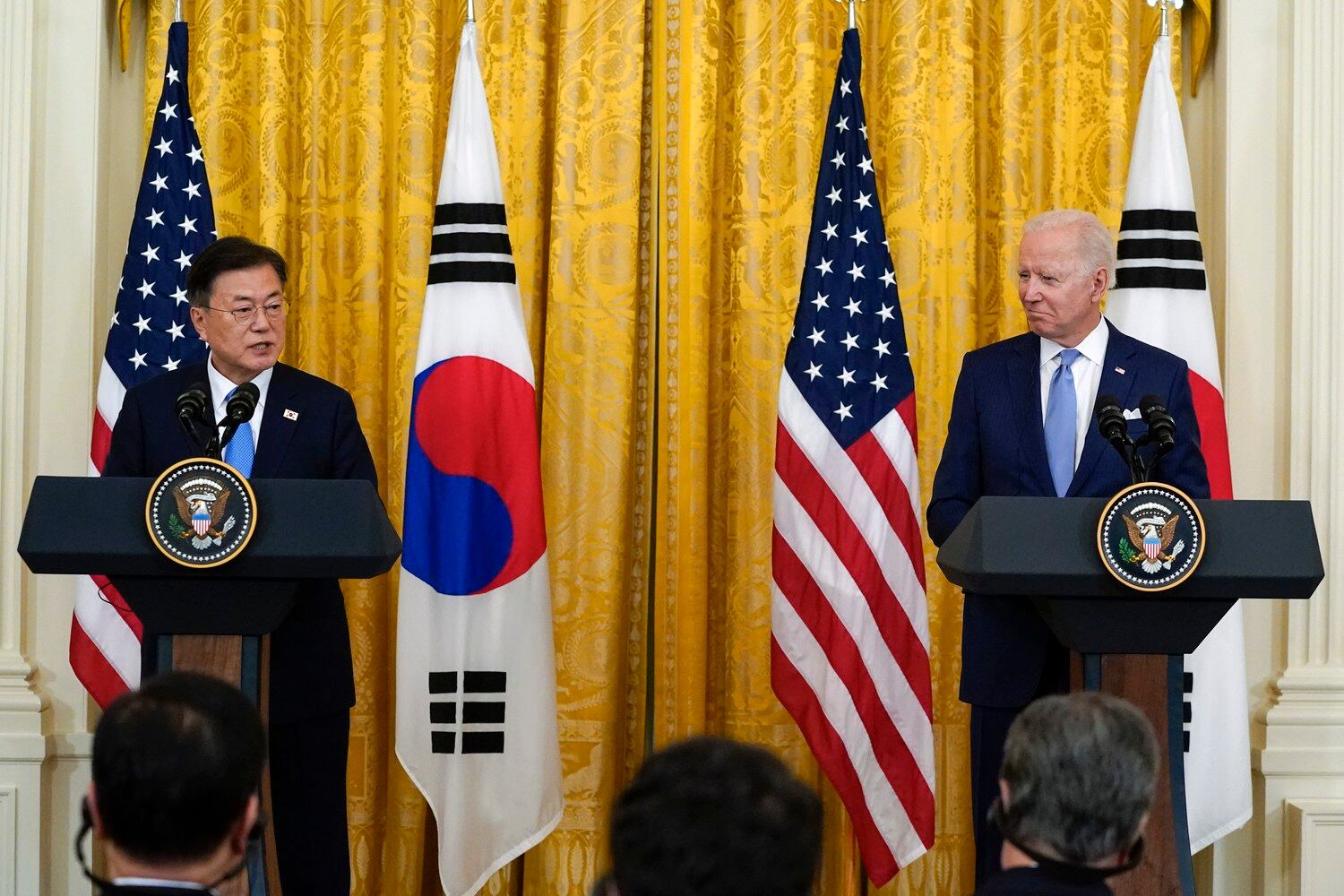지난 21일 백악관에서 열린 한미정상 공동 기자회견 모습.