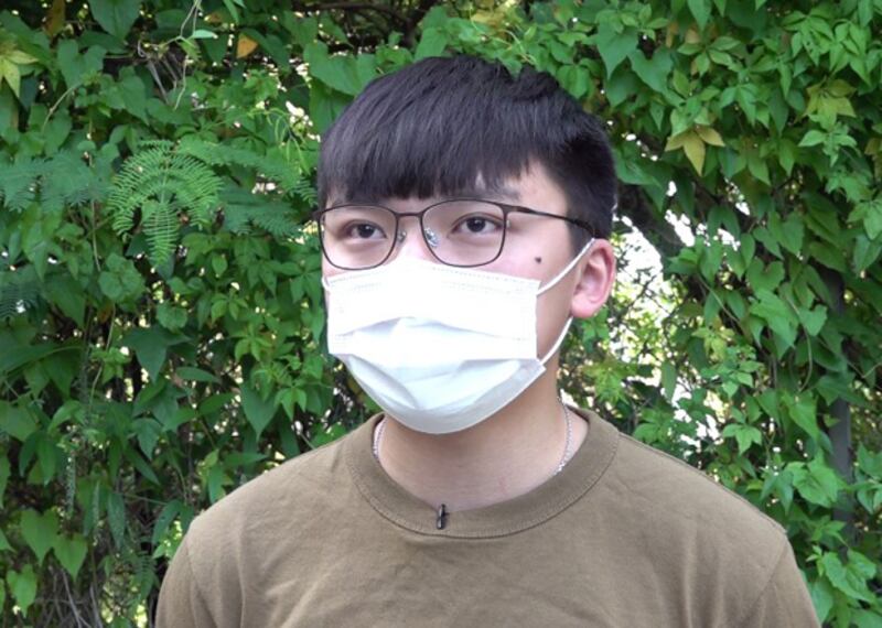 2020年10月15日，前香港眾志副主席、學生組織「教育野」發言人鄭家朗認為，政府不清楚香港年輕人的訴求。（張展豪 攝）