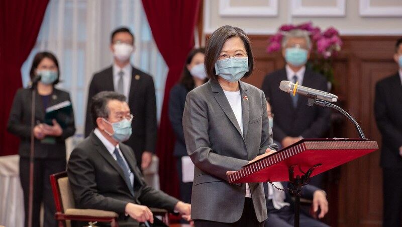 蔡英文15日接见跨党派美国联邦参众议员访团。(总统府提供)