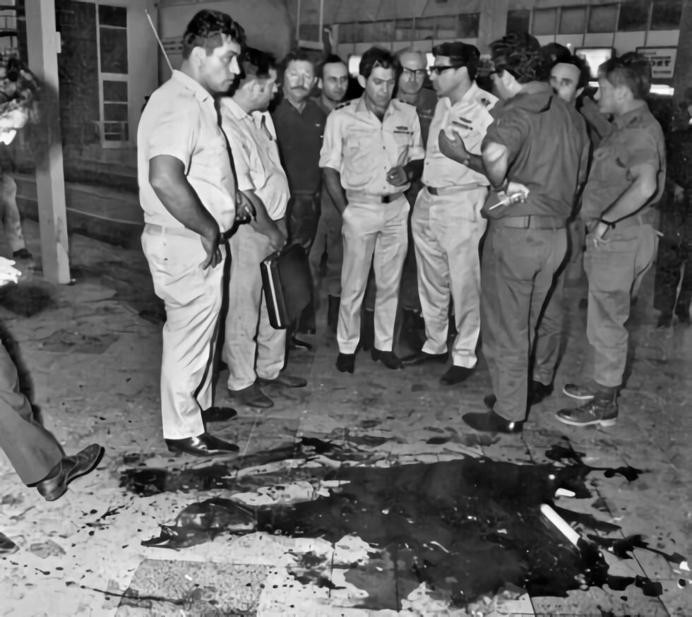 지난 1972년 5월 이스라엘 텔아비브 로드 공항(현 벤구리온 국제공항)에서 일본 적군파가 일으킨 테러 사건 현장.