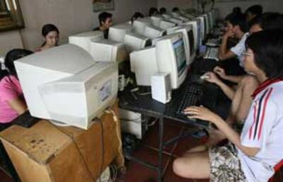 Một quán càphê internet ở Hà Nội.